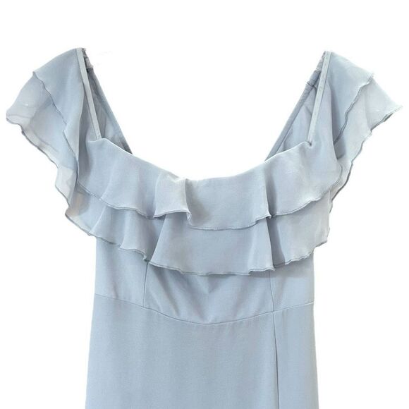 SHOW ME YOUR MUMU Women's Emma Ruffle Maxi Dress In Silver Sage Crisp Size XS NE - Picture 8 of 16